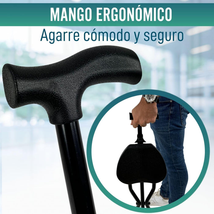 Bastón con Asiento Portátil | Bastones para Mayores Silla Plegable