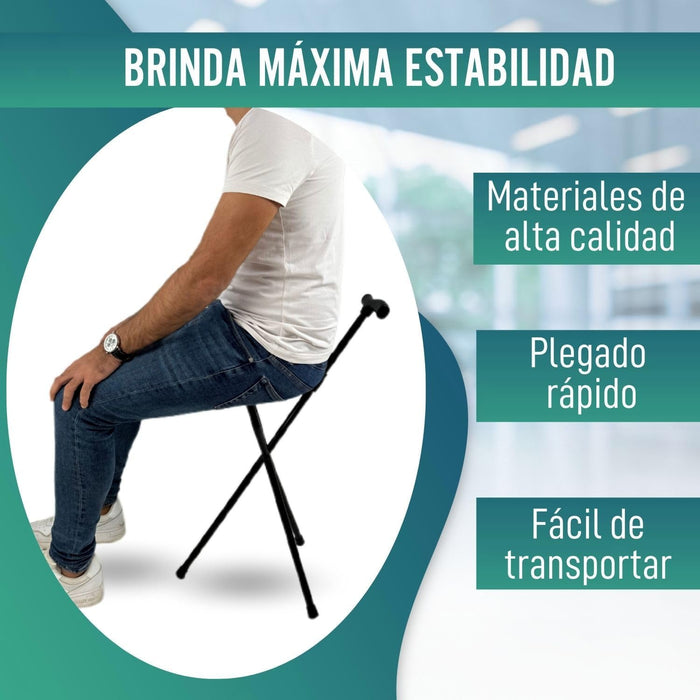 Bastón con Asiento Portátil | Bastones para Mayores Silla Plegable