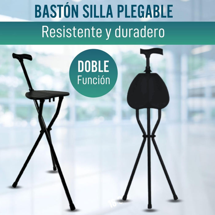 Bastón con Asiento Portátil | Bastones para Mayores Silla Plegable