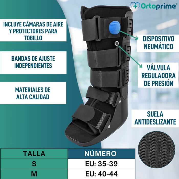 Bota Walker Larga Fija con Cámara de Aire | Bota Ortopédica