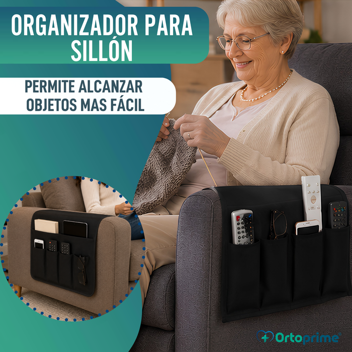 Organizador de Reposabrazos Sillón 5 Bolsillos | Antideslizante
