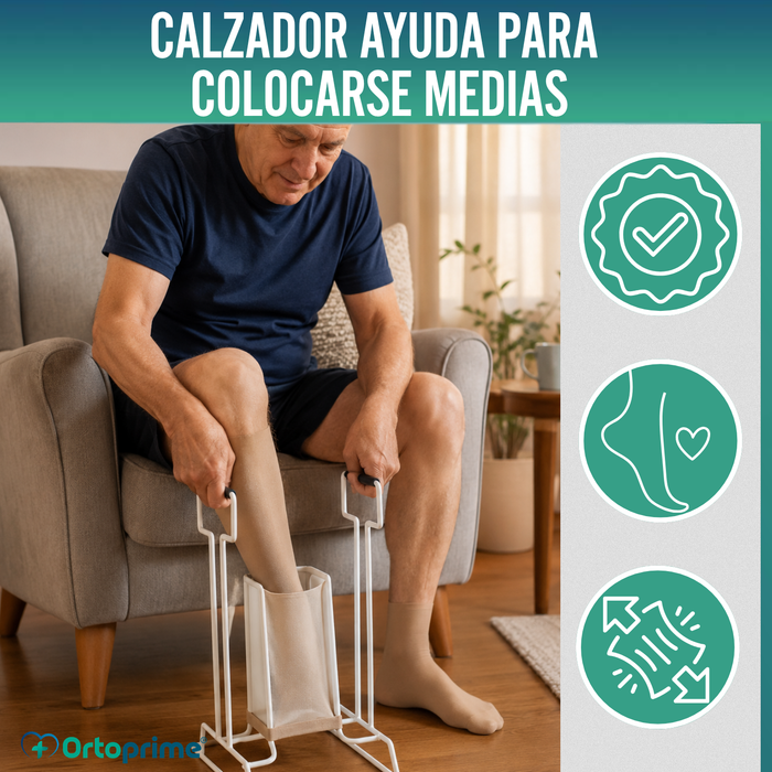 Calzador para Medias de Compresión y Calcetines | Con Base