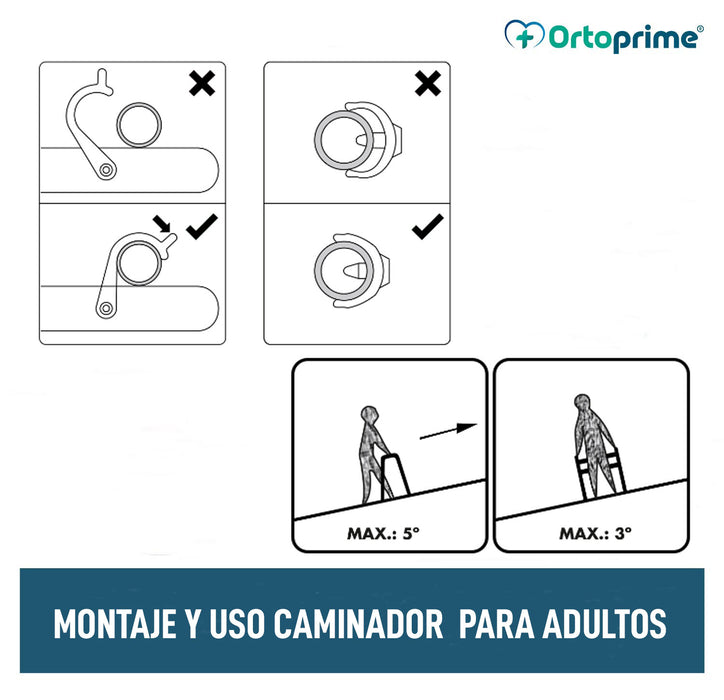 Caminador plegable para personas mayores y adultos con liberación de  gatillo, caminador de altura ajustable con ruedas delanteras de 5 pulgadas