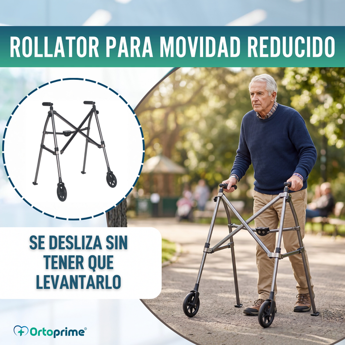 Andador Plegable 2 Ruedas Ultraligero Regulable en Altura