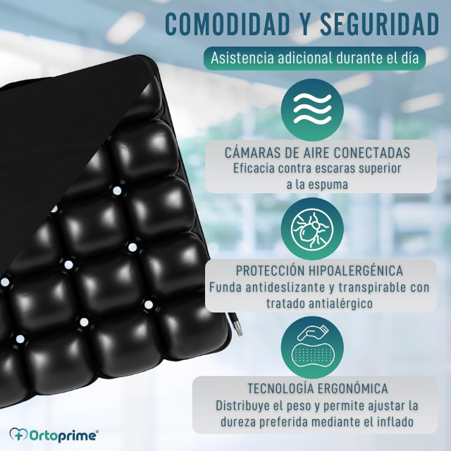 Cojín Antiescaras de Aire Cojín para Silla de Ruedas con Inflador