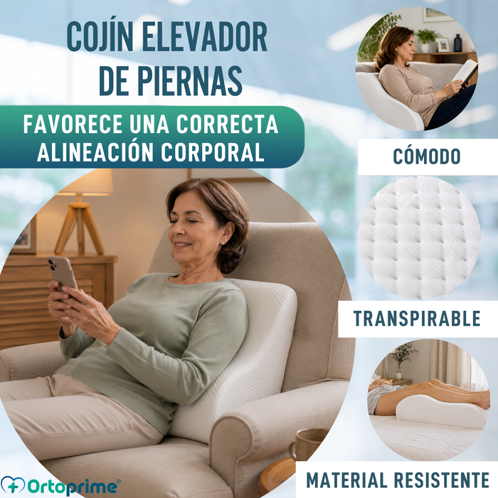 Cojín Reposapiernas Viscoelástico | Almohada Vascular Efecto Memoria