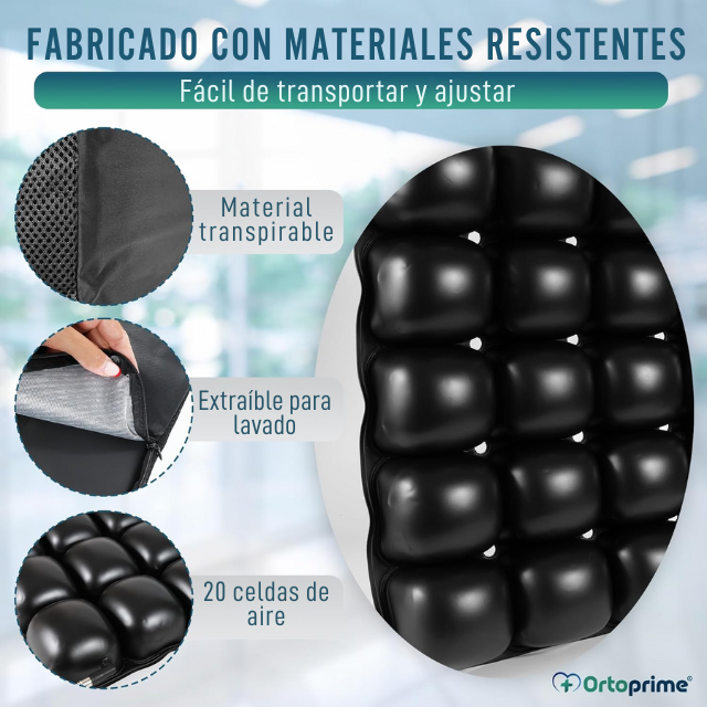 Cojín Antiescaras de Aire Cojín para Silla de Ruedas con Inflador