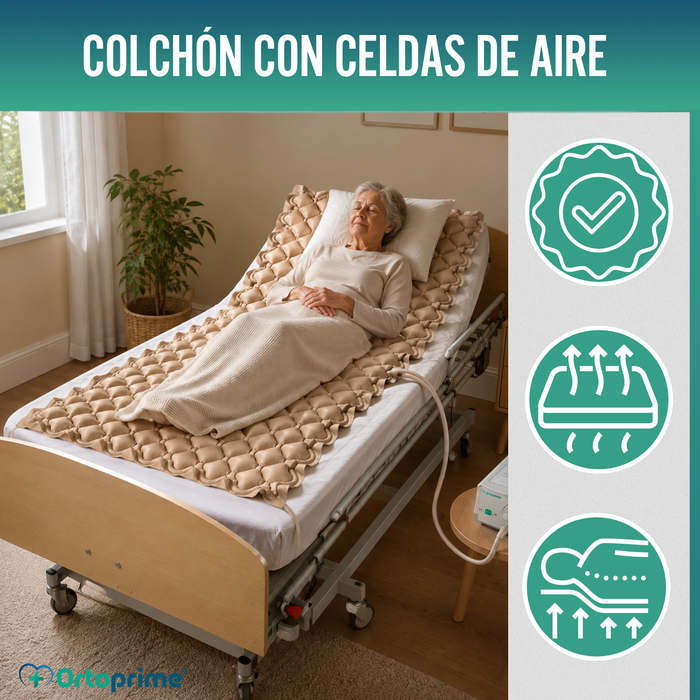 Colchón Antiescaras con Compresor y Celdas Aire Alternante