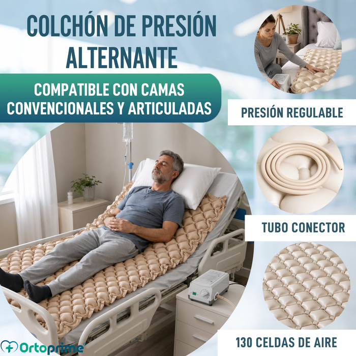 Colchón Antiescaras con Compresor y Celdas Aire Alternante