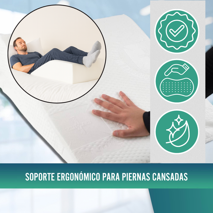 Almohada Viscoelástica para Piernas | Cuña Reposapiernas Recta