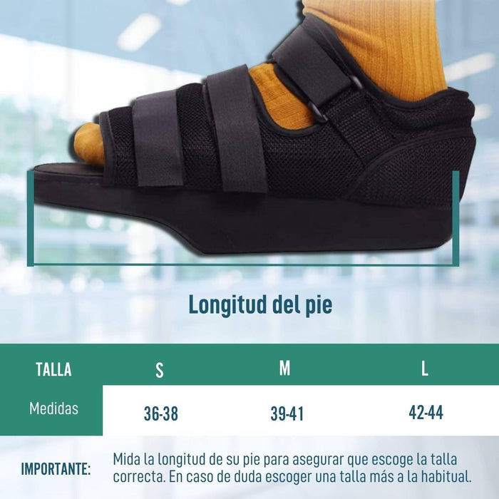 Zapato Postquirúrgico Bilateral Ajustable con Velcro | 3 Tallas