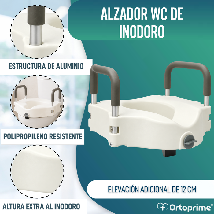 Elevador WC 12 cm Reposabrazos Acolchados