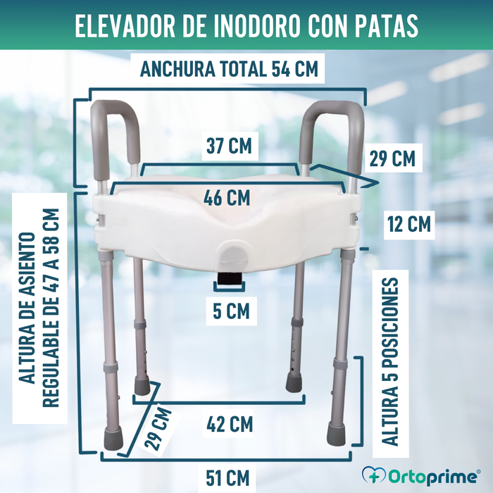 Elevador WC 12cm con patas | Universal