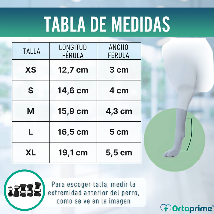 Férula de Carpo para Perro | Soporte Canino en 5 Tallas