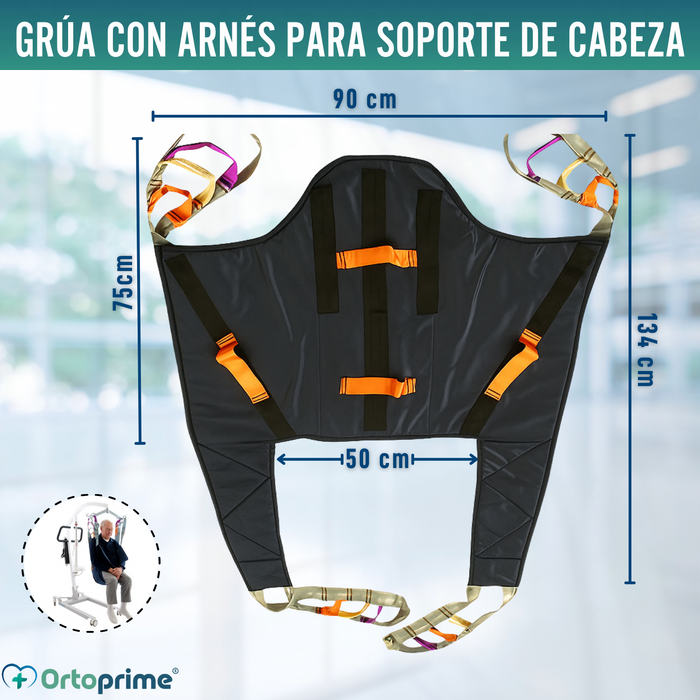 Grúa Ortopédica | Arnés con Soporte de Cabeza Incluido