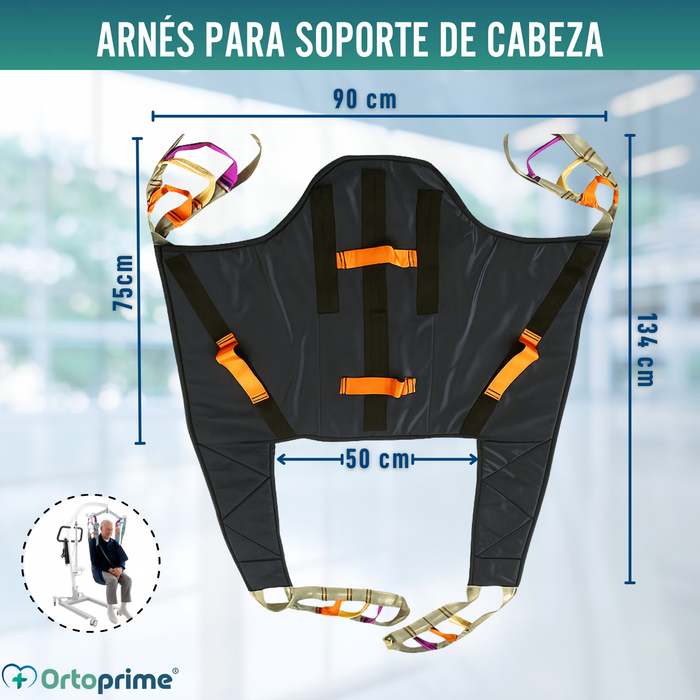 Grúa Ortopédica con Arnés para Soporte de Cabeza Incluido