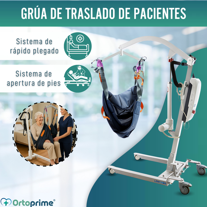 Grúa para Pacientes con Arnés de Ajuste Rápido Integrado
