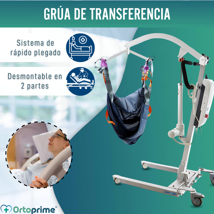 Grúa Ortopédica con Arnés para Soporte de Cabeza Incluido