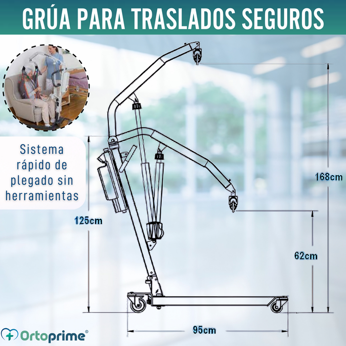Grúa para Pacientes con Arnés de Ajuste Rápido Integrado
