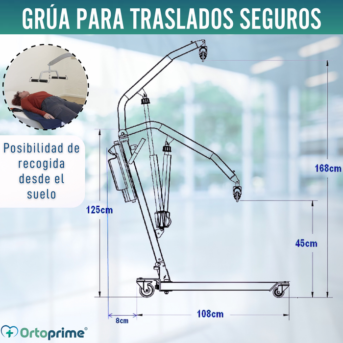 Grúa para Elevar Usuario con Arnés de Ajuste Rápido Incluido