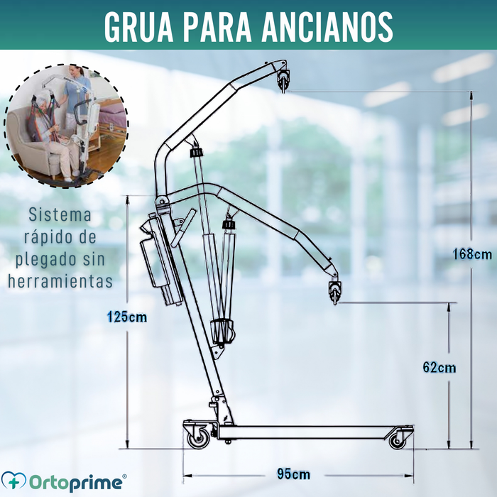 Grúa para Elevar Pacientes Alta Calidad | Arnés Incluido