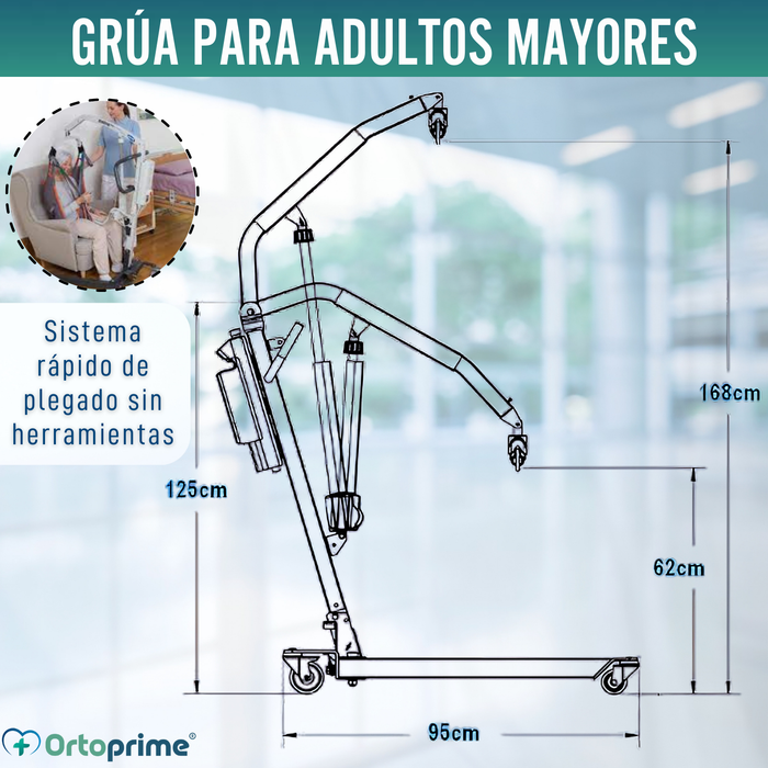 Grúa Ortopédica | Arnés con Soporte de Cabeza Incluido
