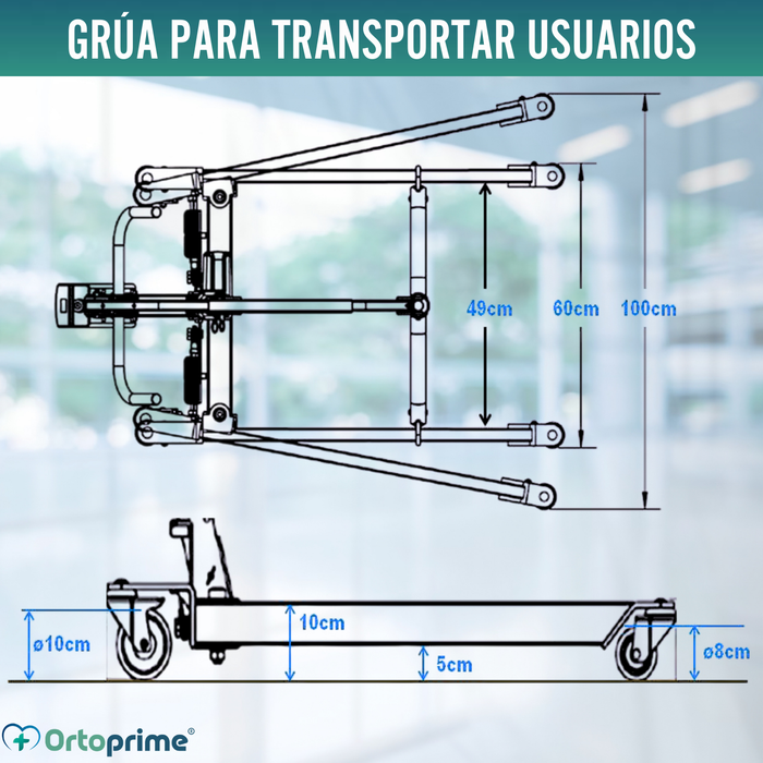 Grúa para Elevar Usuario con Arnés de Ajuste Rápido Incluido
