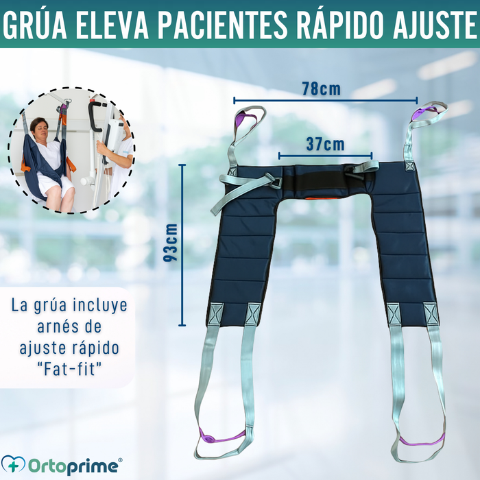 Grúa para Pacientes con Arnés de Ajuste Rápido Integrado
