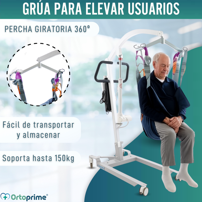 Grúa Ortopédica | Arnés con Soporte de Cabeza Incluido