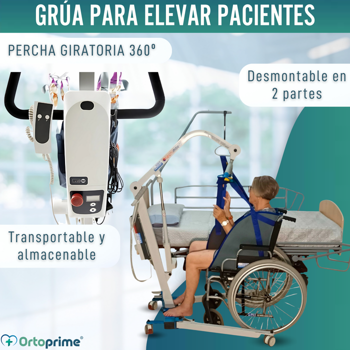 Grúa para Elevar Usuario con Arnés de Ajuste Rápido Incluido