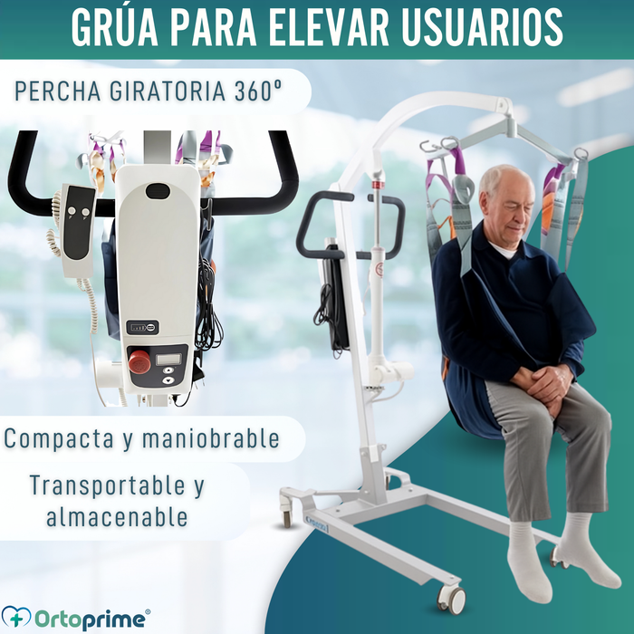 Grúa para Pacientes con Arnés de Ajuste Rápido Integrado