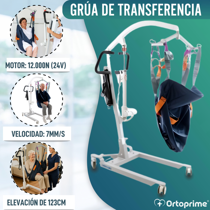 Grúa para Elevar Usuario con Arnés de Ajuste Rápido Incluido
