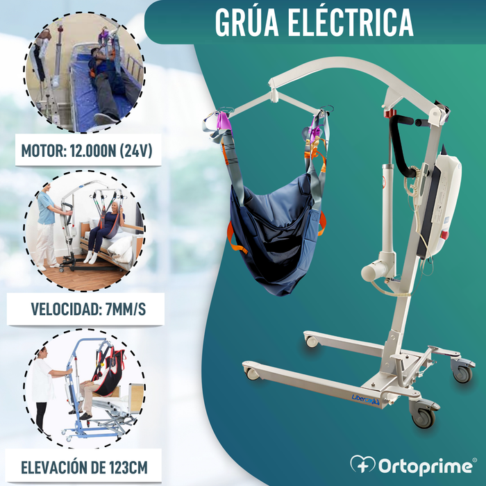 Grúa Ortopédica con Arnés para Soporte de Cabeza Incluido