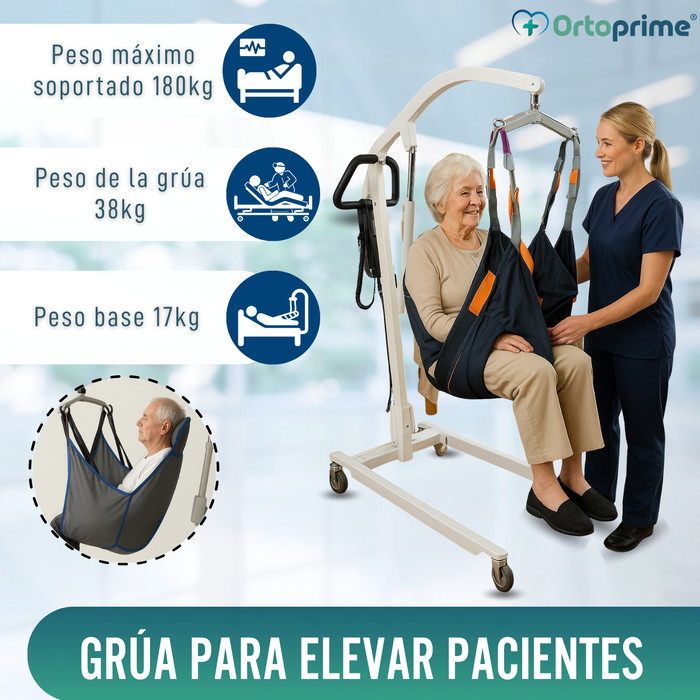 Grúa Ortopédica con Arnés para Soporte de Cabeza Incluido