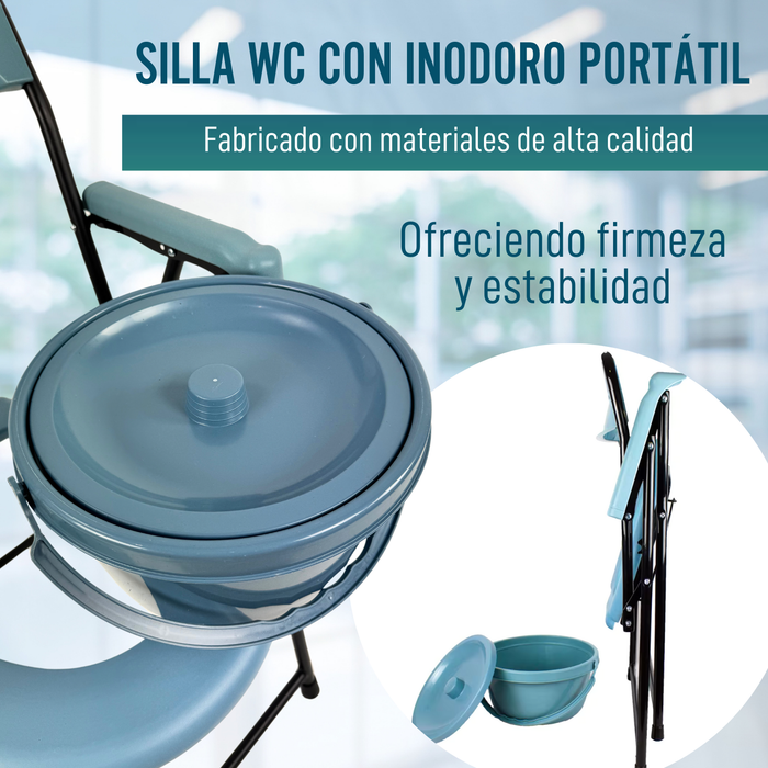 Silla WC Plegable Personas Mayores | Inodoro Portátil Adultos