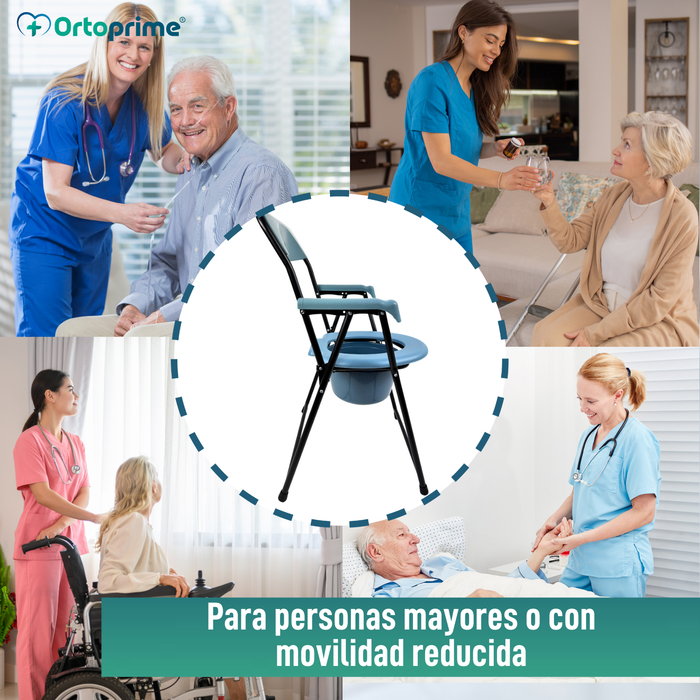 Silla WC Plegable Personas Mayores | Inodoro Portátil Adultos