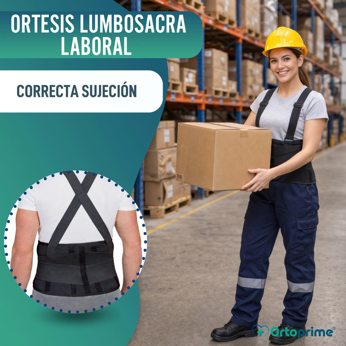 Faja Laboral Lumbosacrosa con Tirantes | Órtesis Ajustable