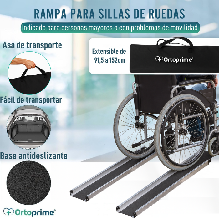 Rampas Telescópicas para Silla de Ruedas Resistentes 270kg