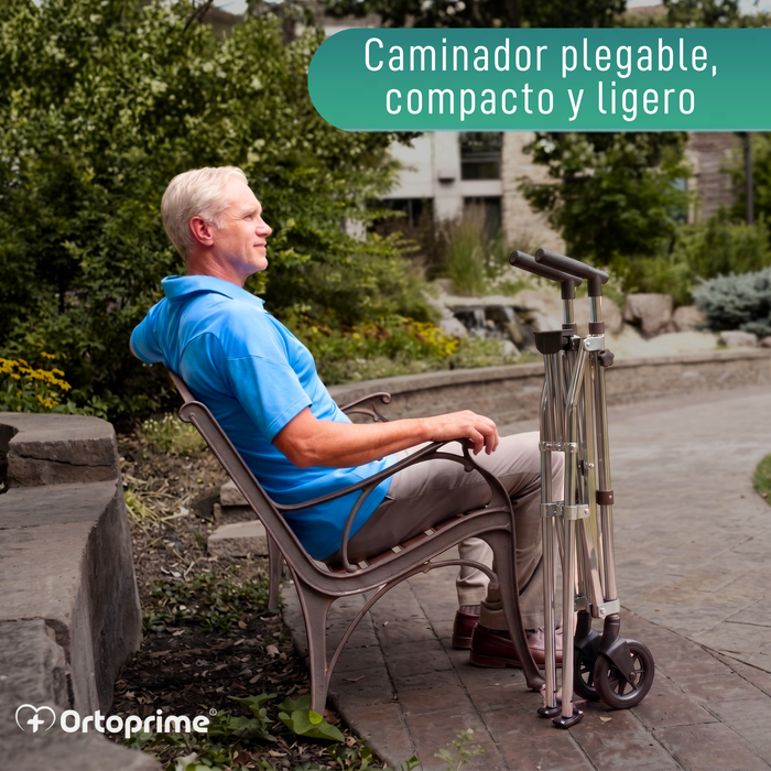 Andador Plegable 2 Ruedas Ultraligero Regulable en Altura