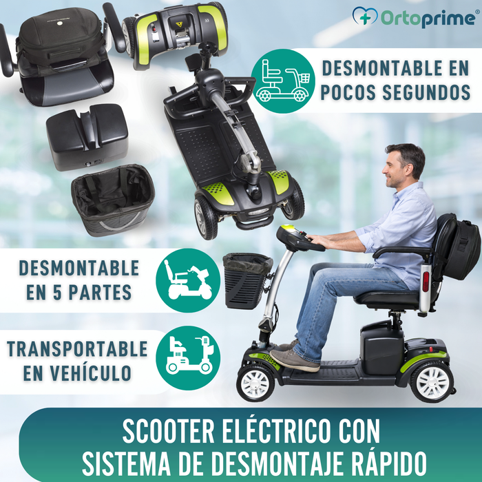 Scooter Eléctrico Compacto con Mochila Trasera Portaobjetos