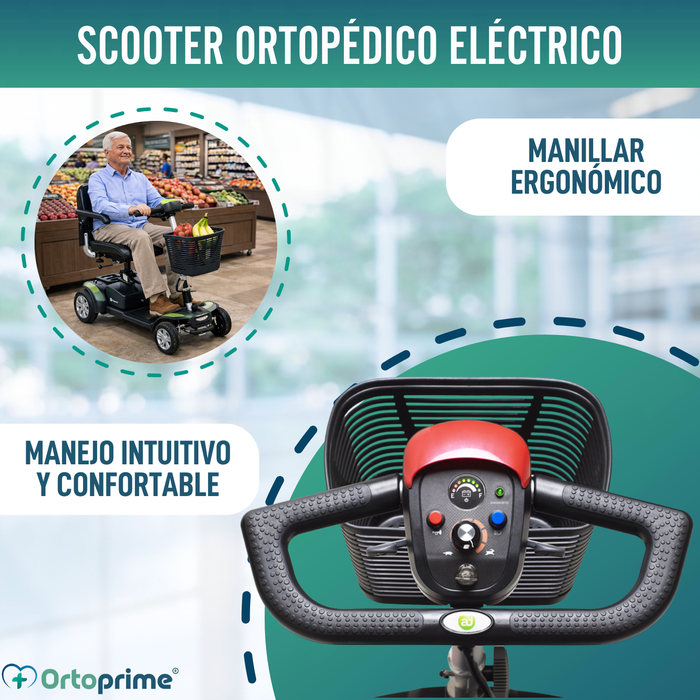 Scooter Eléctrico Compacto con Mochila Trasera Portaobjetos