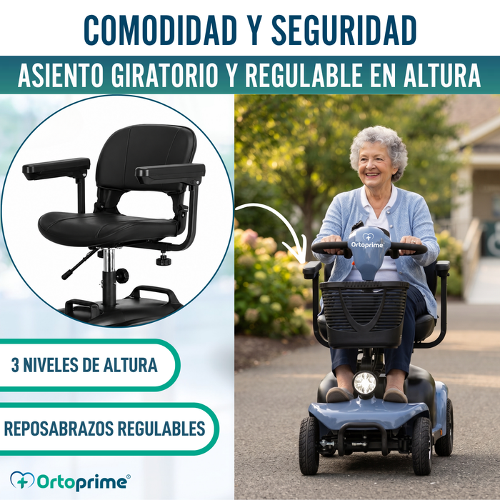 Scooter Eléctrico Desmontable 4 Ruedas con Batería Extraíble