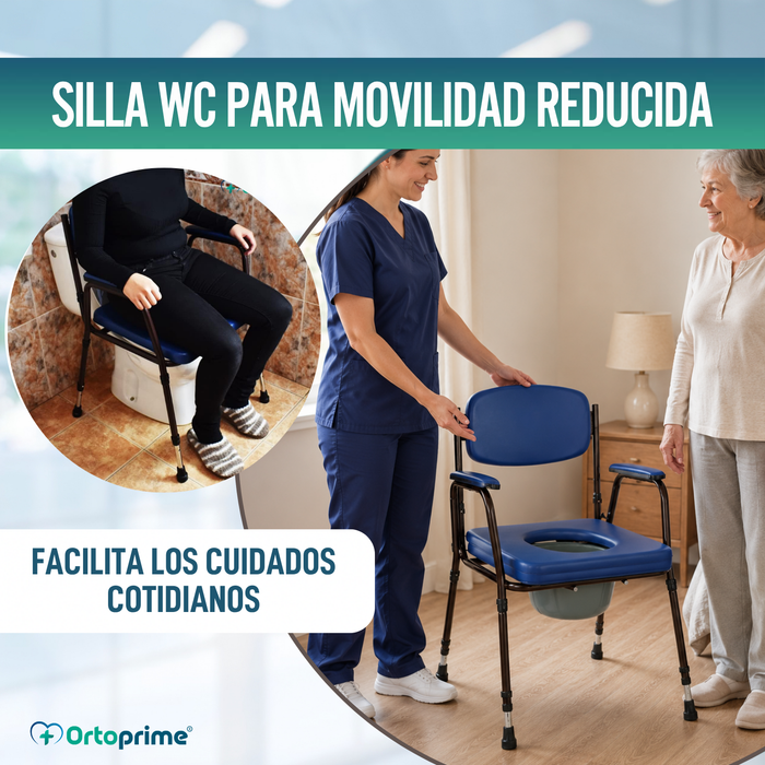 Silla WC Acolchada con Inodoro Portátil