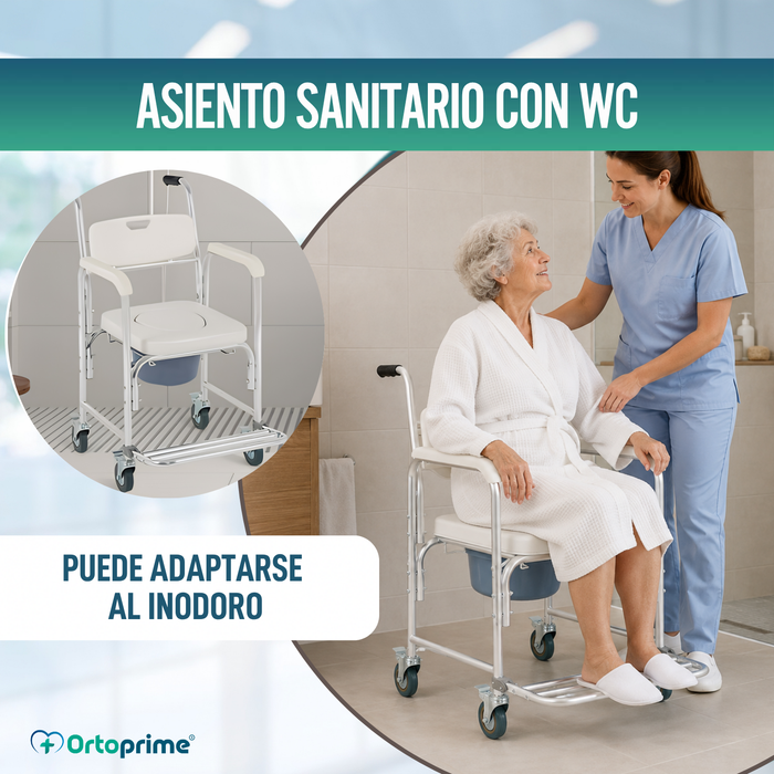 Silla Ducha WC con Pies Abatibles