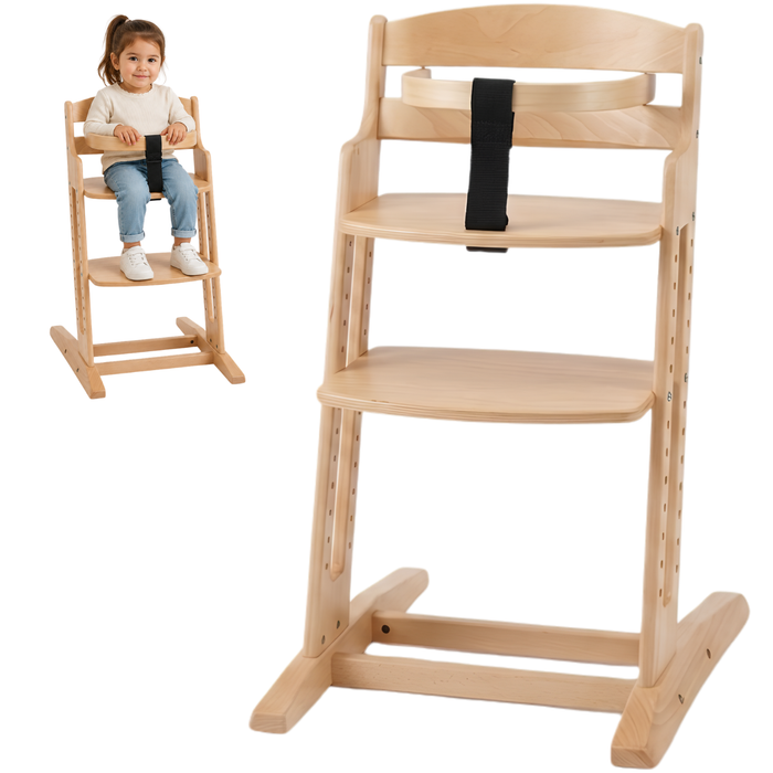 Trona Infantil Evolutiva de Madera con Altura Ajustable