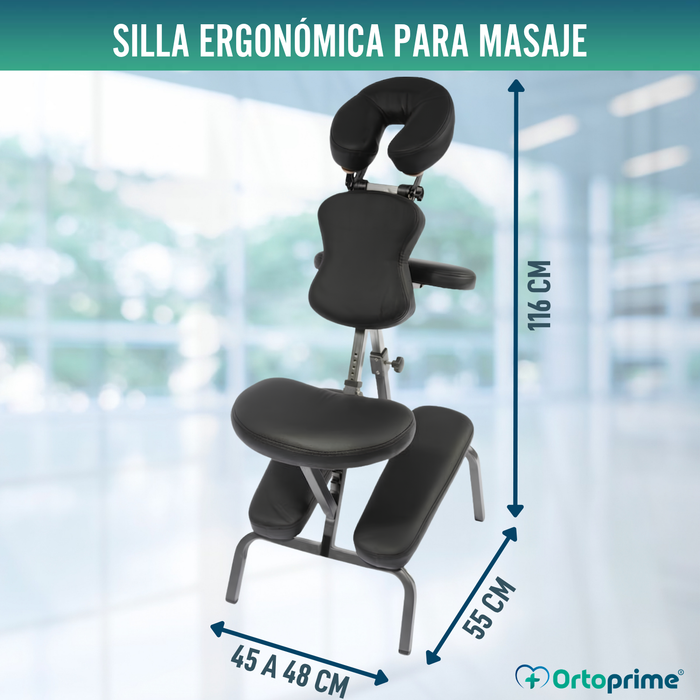 Silla para Masajes Plegable con Reposacabezas Ajustable