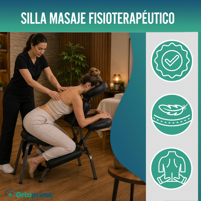Silla para Masajes Plegable con Reposacabezas Ajustable