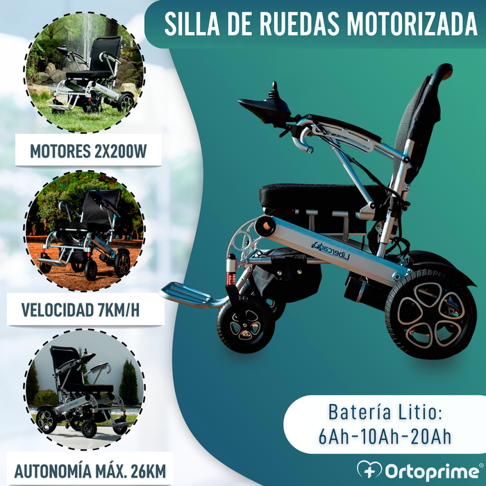 Silla de Ruedas Eléctrica Ultra-Ligera con Batería de Litio