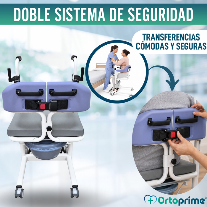 Silla de Transferencia 3 en 1 | Silla WC Regulable en Altura