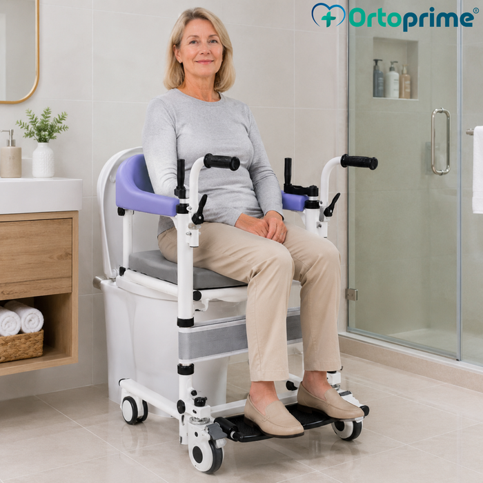 Silla de Transferencia 3 en 1 | Silla WC Regulable en Altura